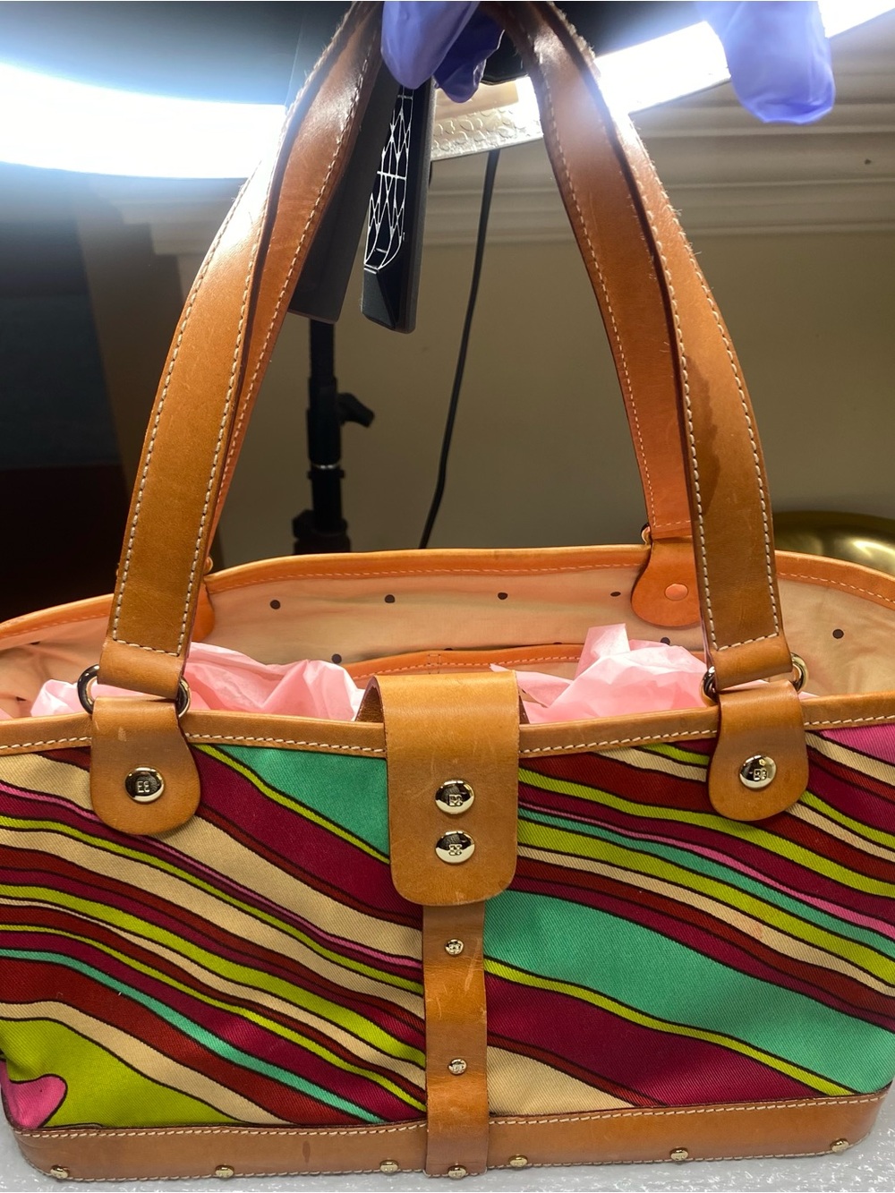 Rare Vintage Kate Spade Cabana Palma Multi tote